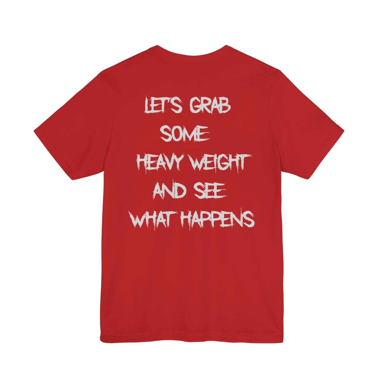Heavy weight motivational gym T-shirt by Printify, featuring bold text design for workout motivation.