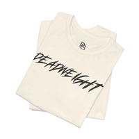 Gray Lift It or Be Buried weightlifting T-shirt by Deadweight featuring bold printed slogan and athletic fit.