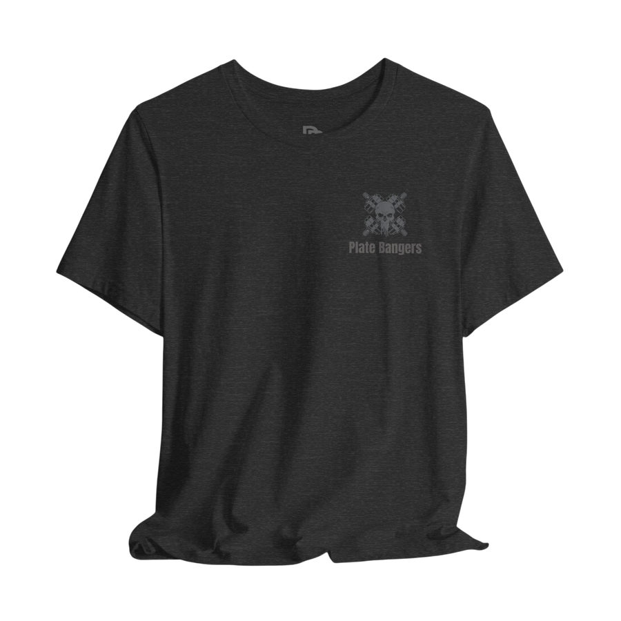 Blood, Sweat & Respect weightlifting T-shirt by Printify featuring bold text and athletic design on a black fabric.