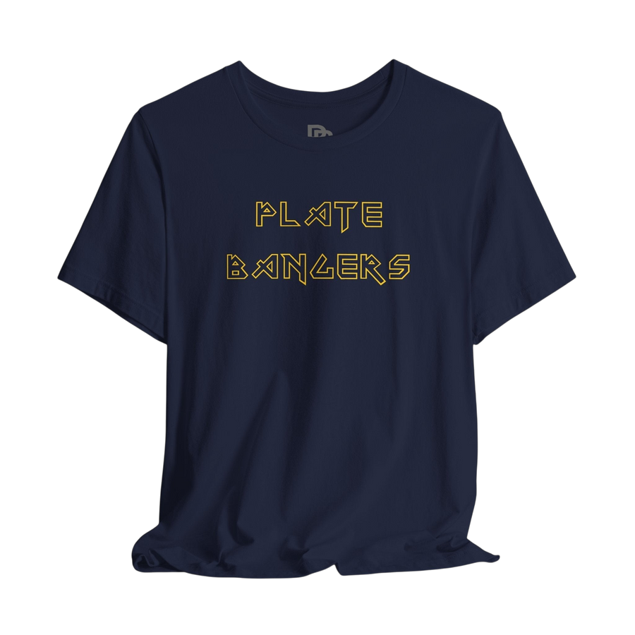 Printify Bang the Iron weightlifting gym T-shirt featuring bold graphic design and comfortable fit for fitness enthusiasts.