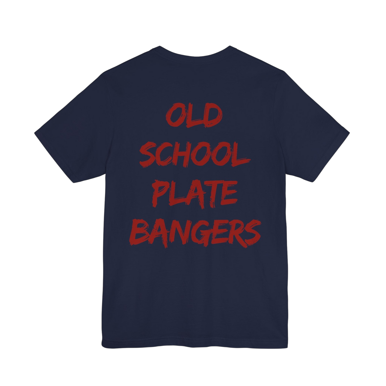 Old School Plate Bangers weightlifting T-shirt by Printify featuring a vintage-style gym graphic and bold lettering.