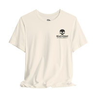 Black Deadweight Skull graphic T-shirt by Printify featuring a bold skull design on the front.