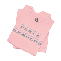 Black T-shirt featuring the 