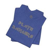 Printify Bang the Iron Break the Mold weightlifting gym T-shirt featuring bold graphic design for strength training.