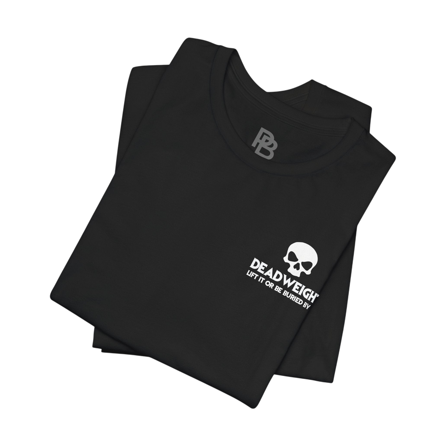 Gray gym T-shirt with "Sets Many Reps More Excuses None" printed in bold text, designed for workout and fitness enthusiasts.