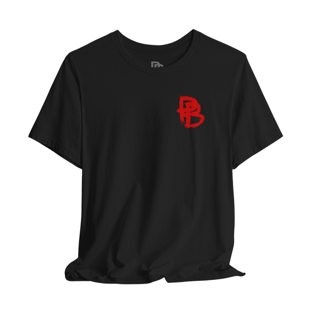 Black graphic t-shirt featuring a skull design and the phrase "Built From What Others Refused" by Printify.