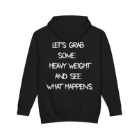 Printify heavy weight minimal gym hoodie pullover in neutral color, featuring a simple, comfortable design for workout wear.