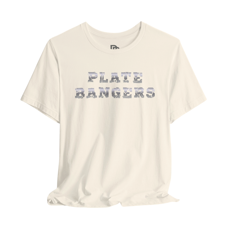 Printify Plate Bangers Tee featuring a motivational "Built From What Tried to Break Me" graphic on a casual T-shirt.