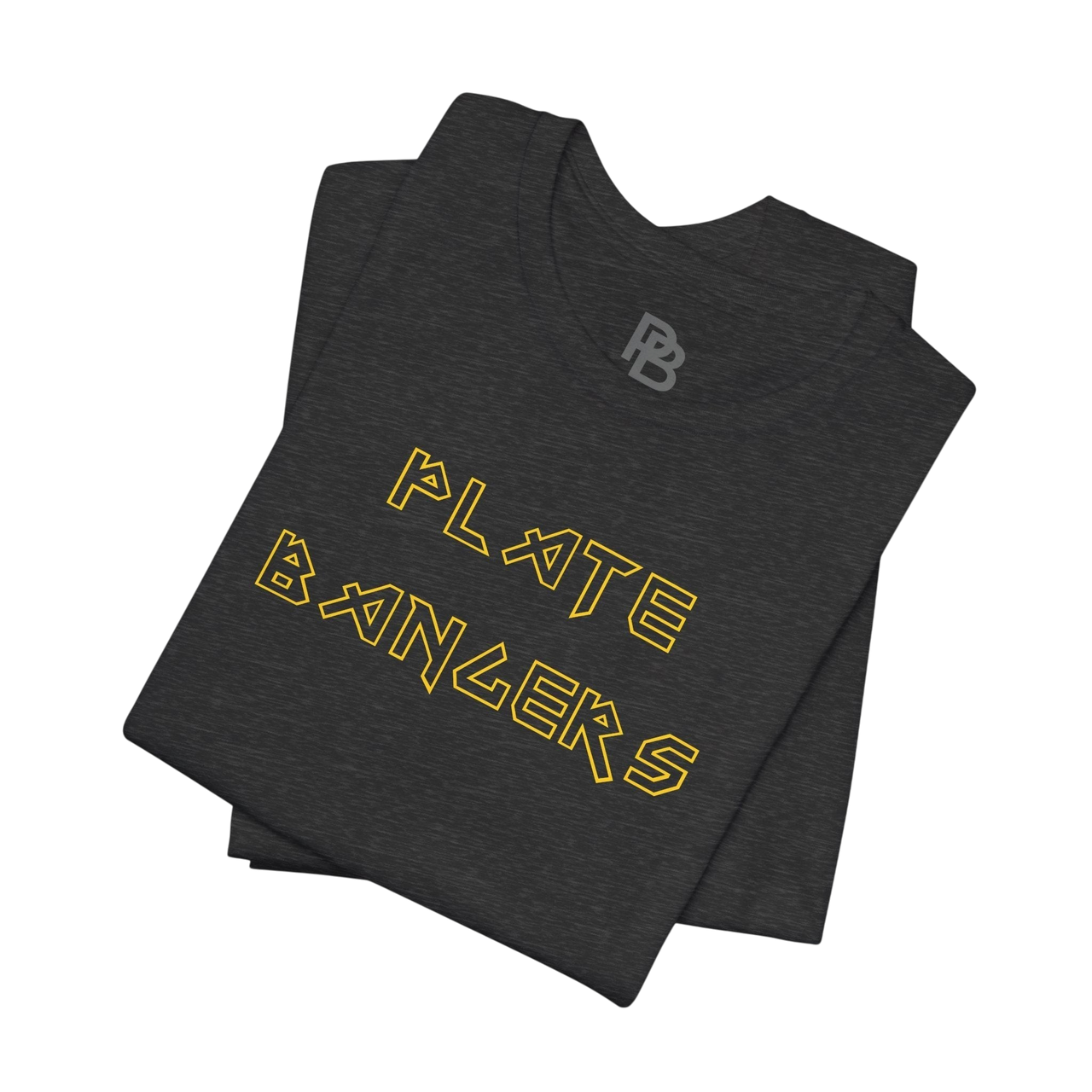Printify Break the Mold weightlifting gym T-shirt featuring bold "Bang the Iron" design on a comfortable black fabric.