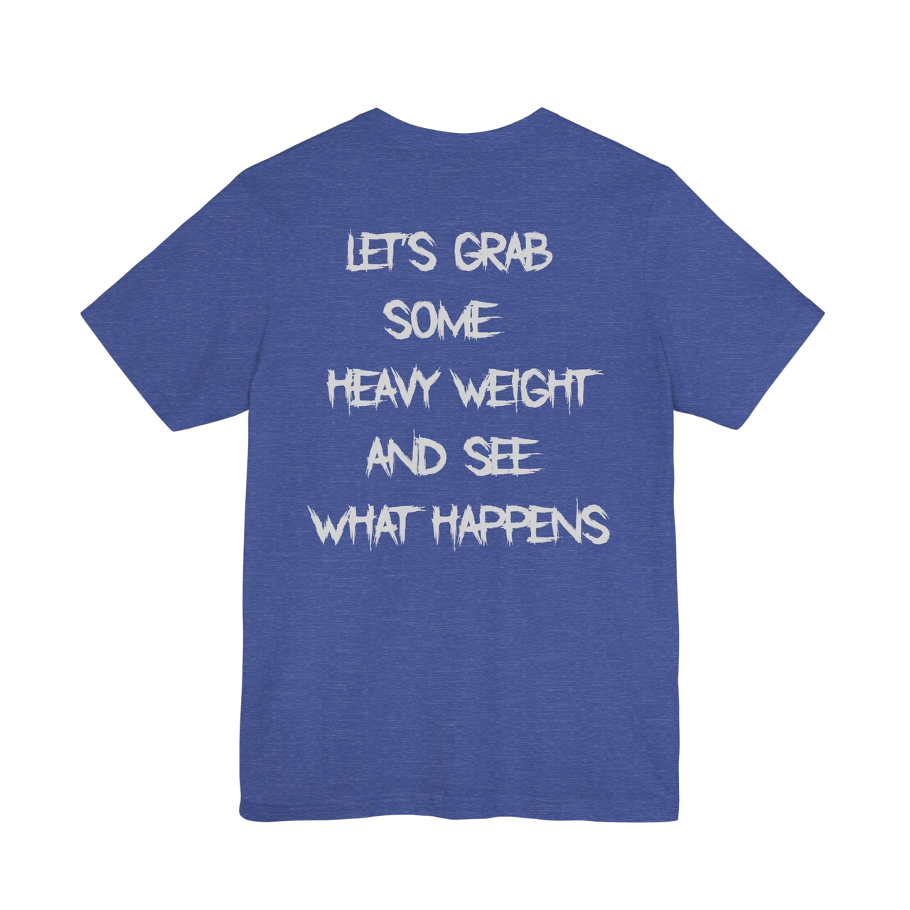 Printify heavy weight motivational gym T-shirt featuring bold design, perfect for workout and fitness enthusiasts.