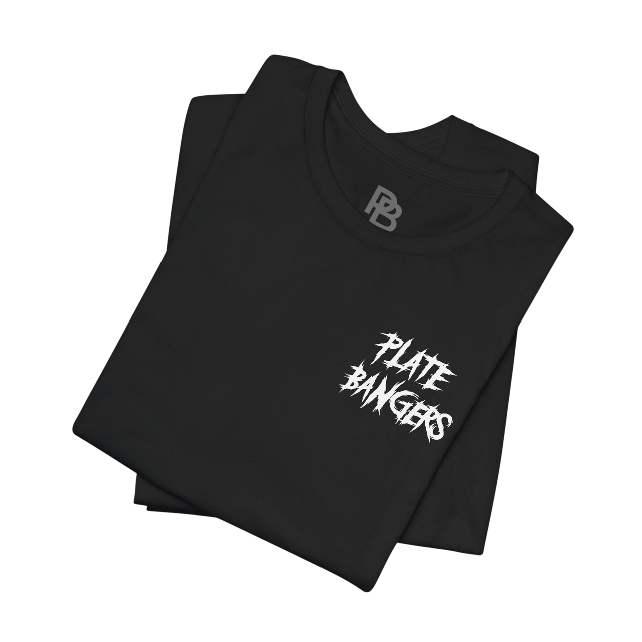 Black Bang The Iron Weightlifting T-Shirt by Plate Bangers featuring bold graphic print for strength training enthusiasts.