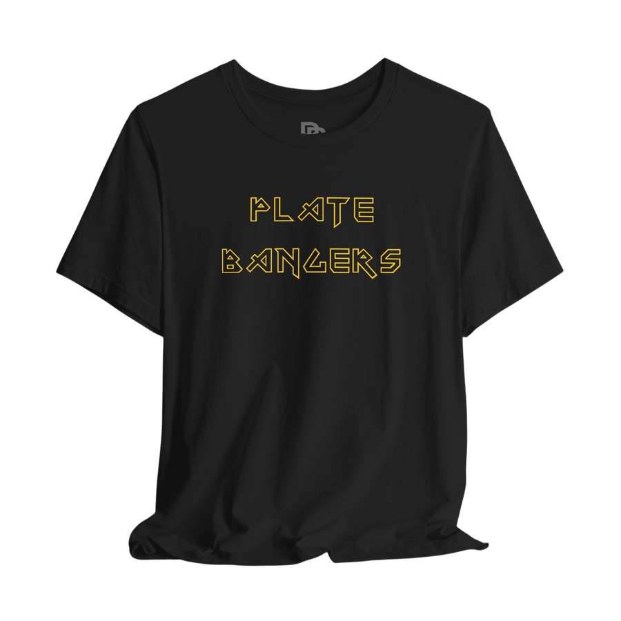 Printify Bang the Iron Break the Mold weightlifting gym T-shirt featuring bold printed design on front, casual fit and soft fabric.