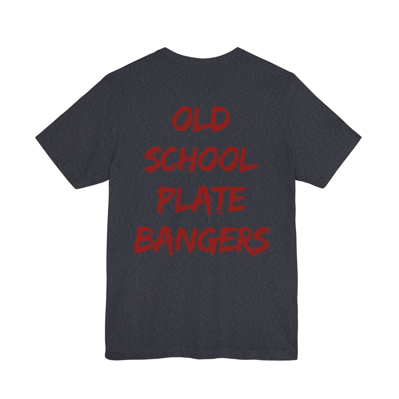 Old School Plate Bangers weightlifting T-shirt by Printify featuring vintage-inspired graphic design on a casual tee