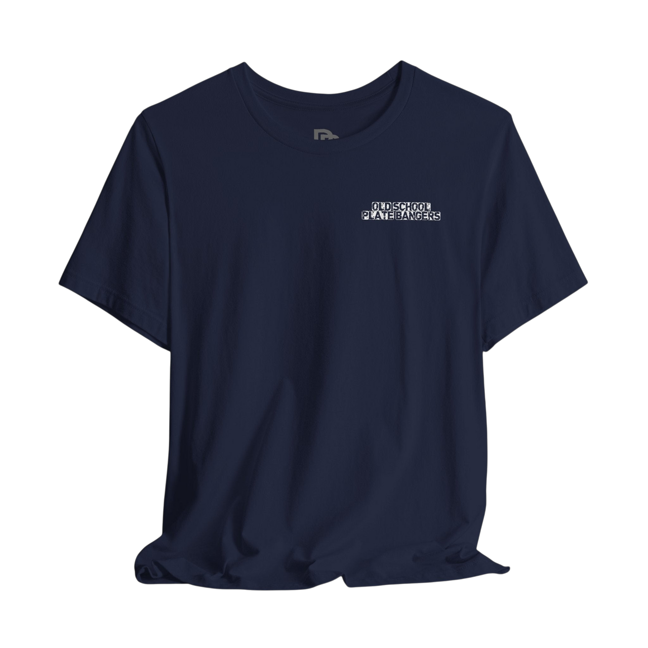 Printify Plate Bangers Bang the Iron motivational gym T-shirt featuring bold text and graphic design on a casual athletic tee.