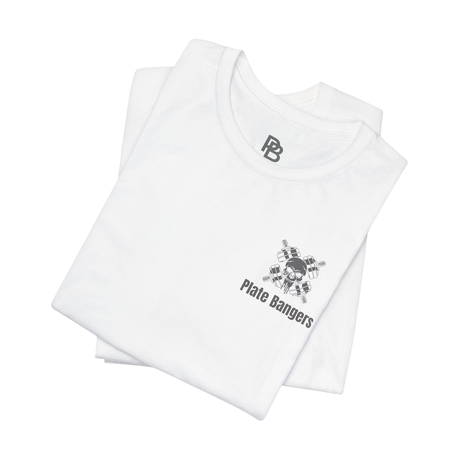 Black Blood, Sweat & Respect weightlifting T-shirt by Printify showing front view with bold graphic text and athletic fit.