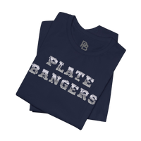 Black T-shirt featuring the Plate Bangers Tee logo and the inspirational message 