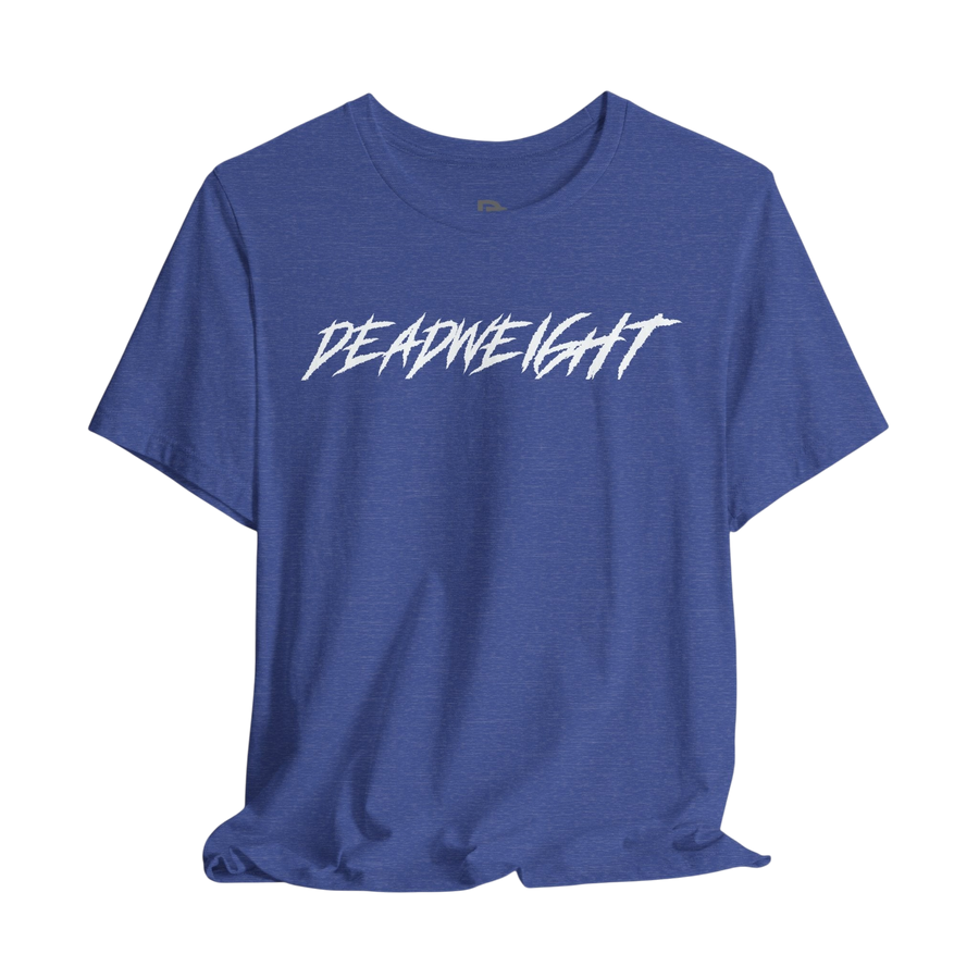 Black Lift It or Be Buried weightlifting T-shirt by Deadweight with bold white text, casual fit, and athletic style.