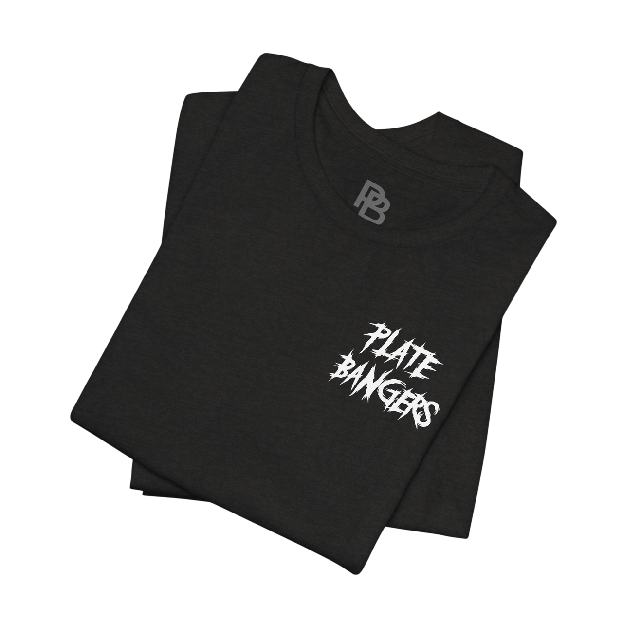 Printify Bang The Iron weightlifting T-shirt featuring bold graphic design with plate bangers text and athletic fit.