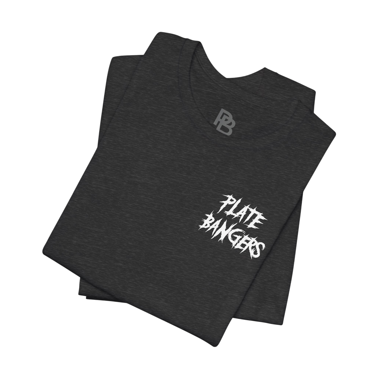 Bang The Iron weightlifting T-shirt by Printify featuring a bold graphic design of weight plates and barbell on the front.