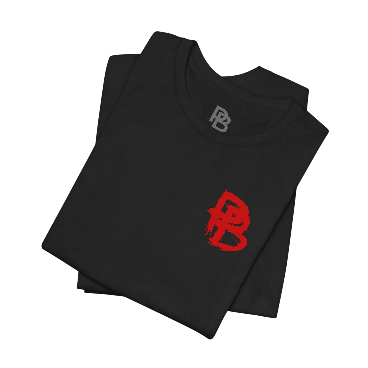 Black T-shirt with skull graphic and "Built From What Others Refused" text, printed by Printify, showcasing detailed skull artwork.