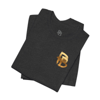 Broken plate weightlifting T-shirt by Printify featuring a graphic design of a shattered weight plate on a black fabric.