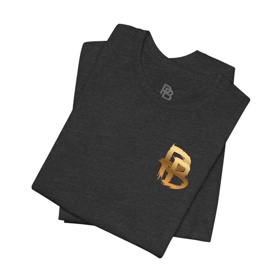 Broken plate weightlifting T-shirt by Printify featuring a graphic design of a shattered weight plate on a black fabric.