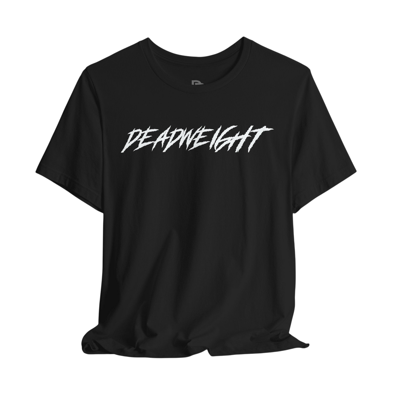 Black Lift It or Be Buried weightlifting T-shirt by Deadweight, featuring bold white text and a classic crew neck design