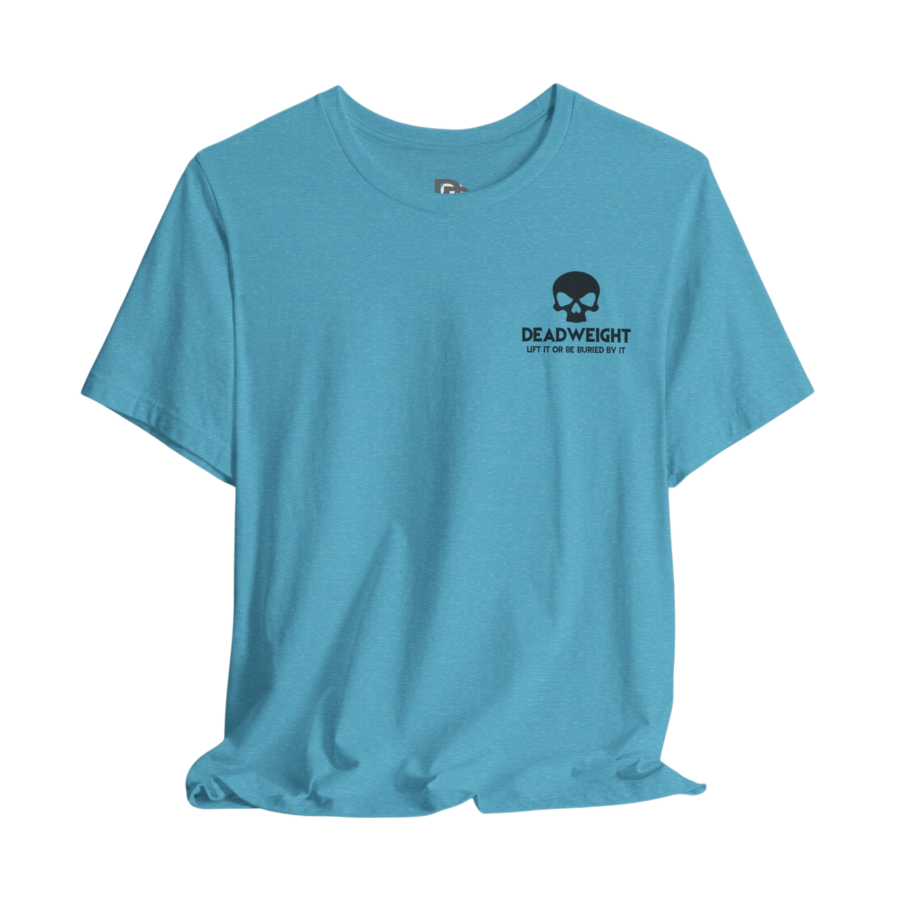 Black Deadweight Skull graphic T-shirt by Printify featuring a bold skull design on soft cotton fabric.