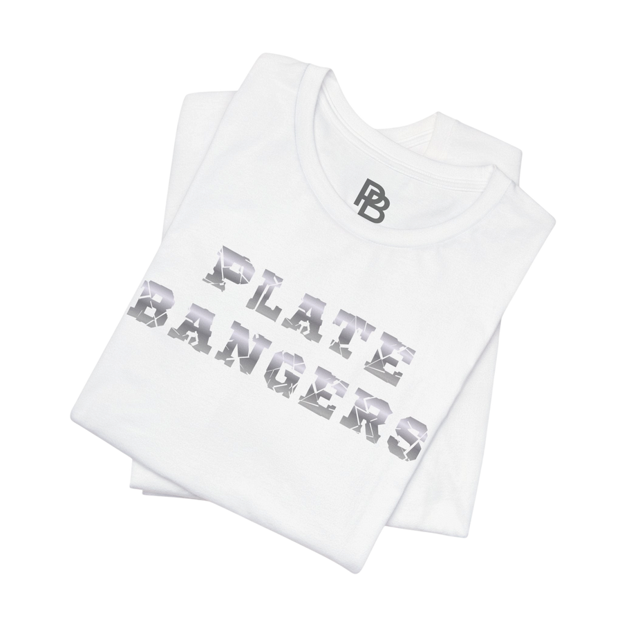 Printify Plate Bangers T-Shirt with inspirational "Built From What Tried to Break Me" graphic, casual and motivational apparel.