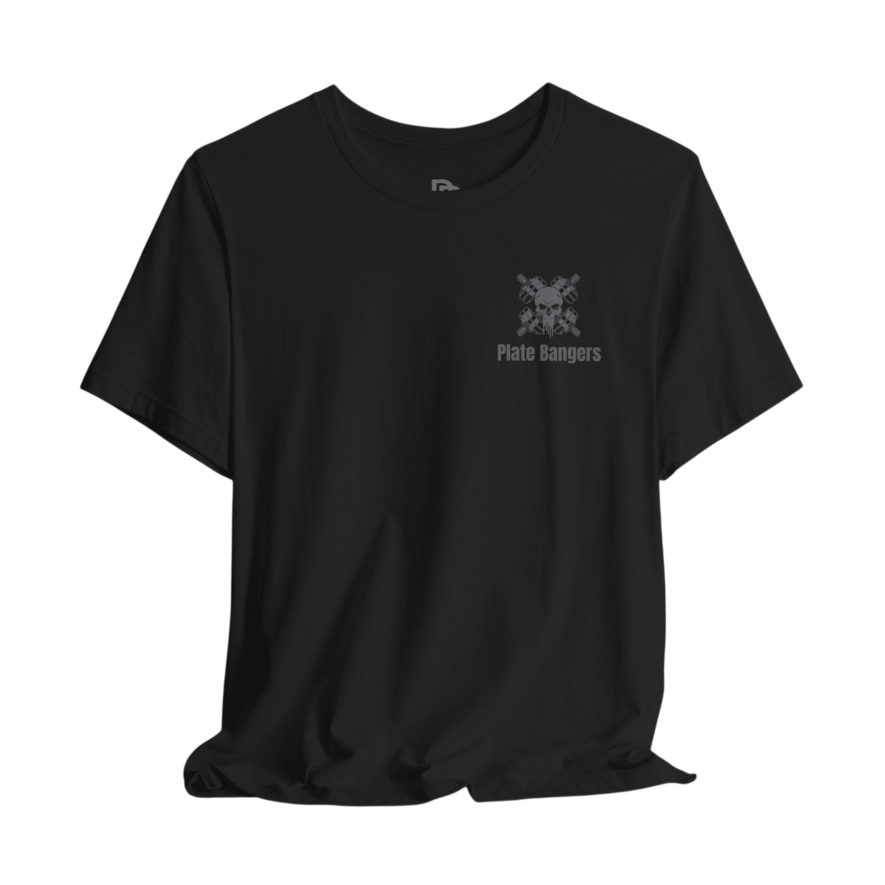 Black Blood, Sweat & Respect weightlifting T-shirt by Printify featuring bold printed text on front for gym and workout wear.
