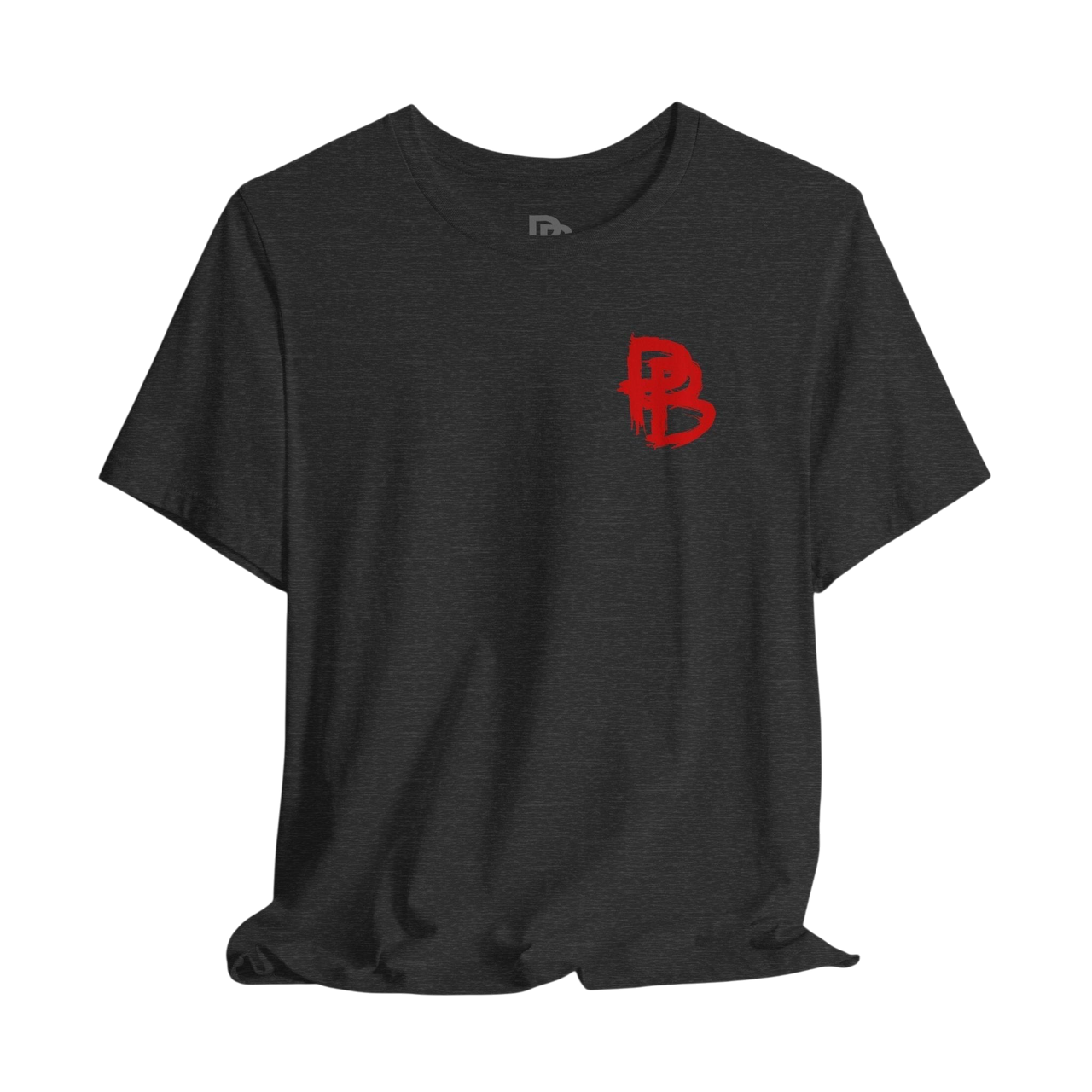 Printed Skull Graphic T-Shirt by Printify featuring bold skull design and "Built From What Others Refused" text on black cotton tee.