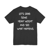 Heavy weight motivational gym T-shirt by Printify, featuring bold design and comfortable fit for workout and fitness enthusiasts.
