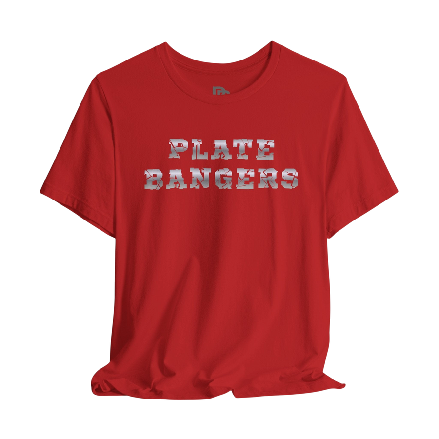 Printify Plate Bangers Tee featuring an inspirational graphic design with the phrase "Built From What Tried to Break Me" on a casual T-shirt.