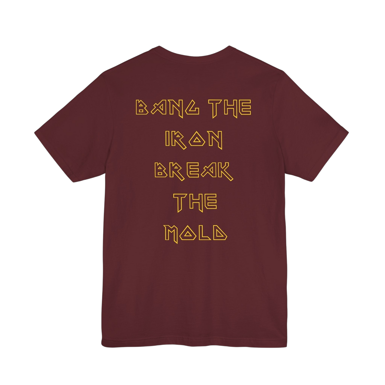 Printify Break the Mold weightlifting gym T-shirt featuring bold graphic design and motivational text on black fabric.