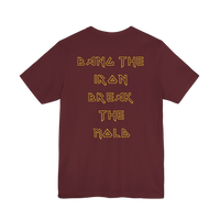 Printify Break the Mold weightlifting gym T-shirt featuring bold graphic design and motivational text on black fabric.