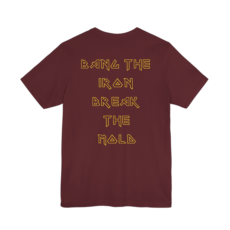 Printify Break the Mold weightlifting gym T-shirt featuring bold graphic design and motivational text on black fabric.