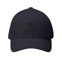 DailyThreadCo. black structured six-panel cap featuring a skull embroidery and Deadweight text on the front.