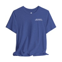 DailyThreadCo. blue crew-neck cotton gym t-shirt with Old School Plate Bangers chest graphic