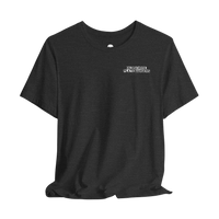 DailyThreadCo. charcoal grey crew-neck cotton t-shirt with small white Old School Plate Bangers chest logo