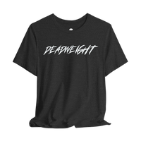 DailyThreadCo. charcoal grey crew-neck gym t-shirt with white jagged DEADWEIGHT graphic on the chest.