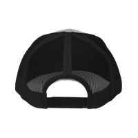 DailyThreadCo. Deadweight trucker cap back view showing black mesh panels and adjustable plastic snap closure.