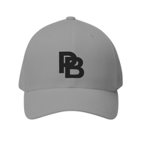 DailyThreadCo. grey structured baseball cap with black Plate Bangers logo embroidery and a curved visor.