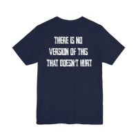 DailyThreadCo. navy blue cotton crew-neck t-shirt with weathered white text on the back.