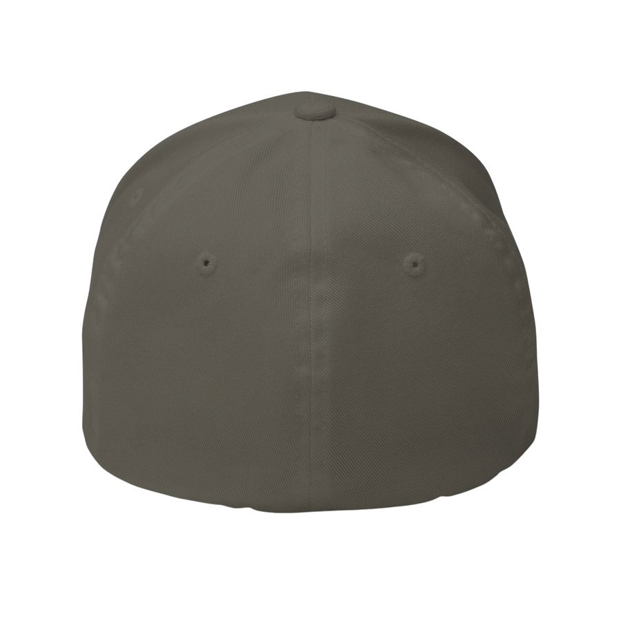 DailyThreadCo. structured six-panel FlexFit cap in dark twill fabric with embroidered eyelets and a curved visor.