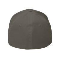 DailyThreadCo. structured dark grey FlexFit baseball cap, back view showing closed-back design and six-panel construction.